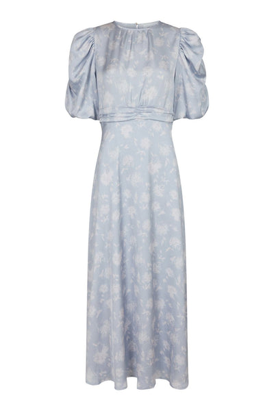 Kikka Faded Flower Dress Light Blue - 167902 Thumbnail