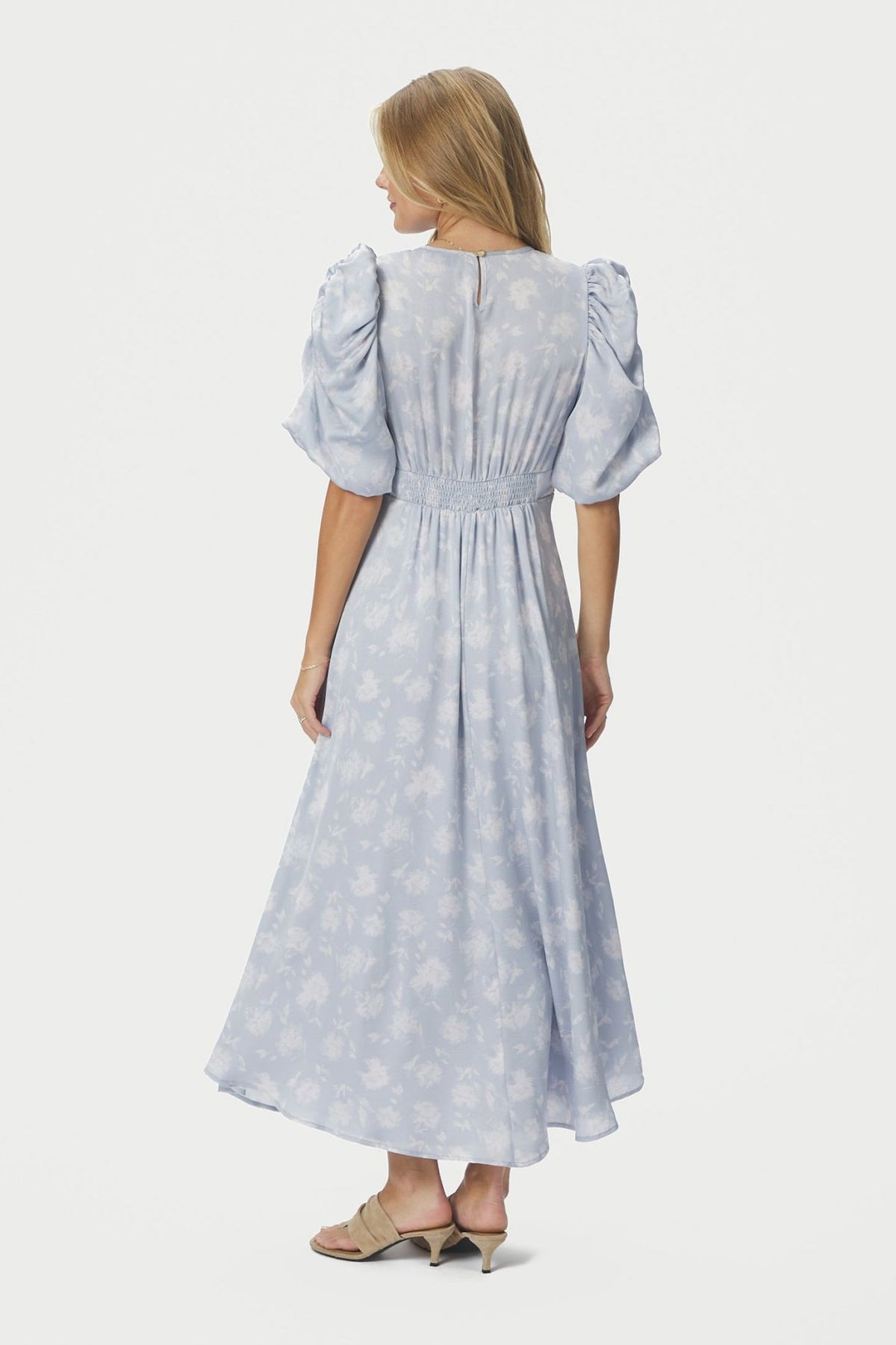 Kikka Faded Flower Dress Light Blue - 167902