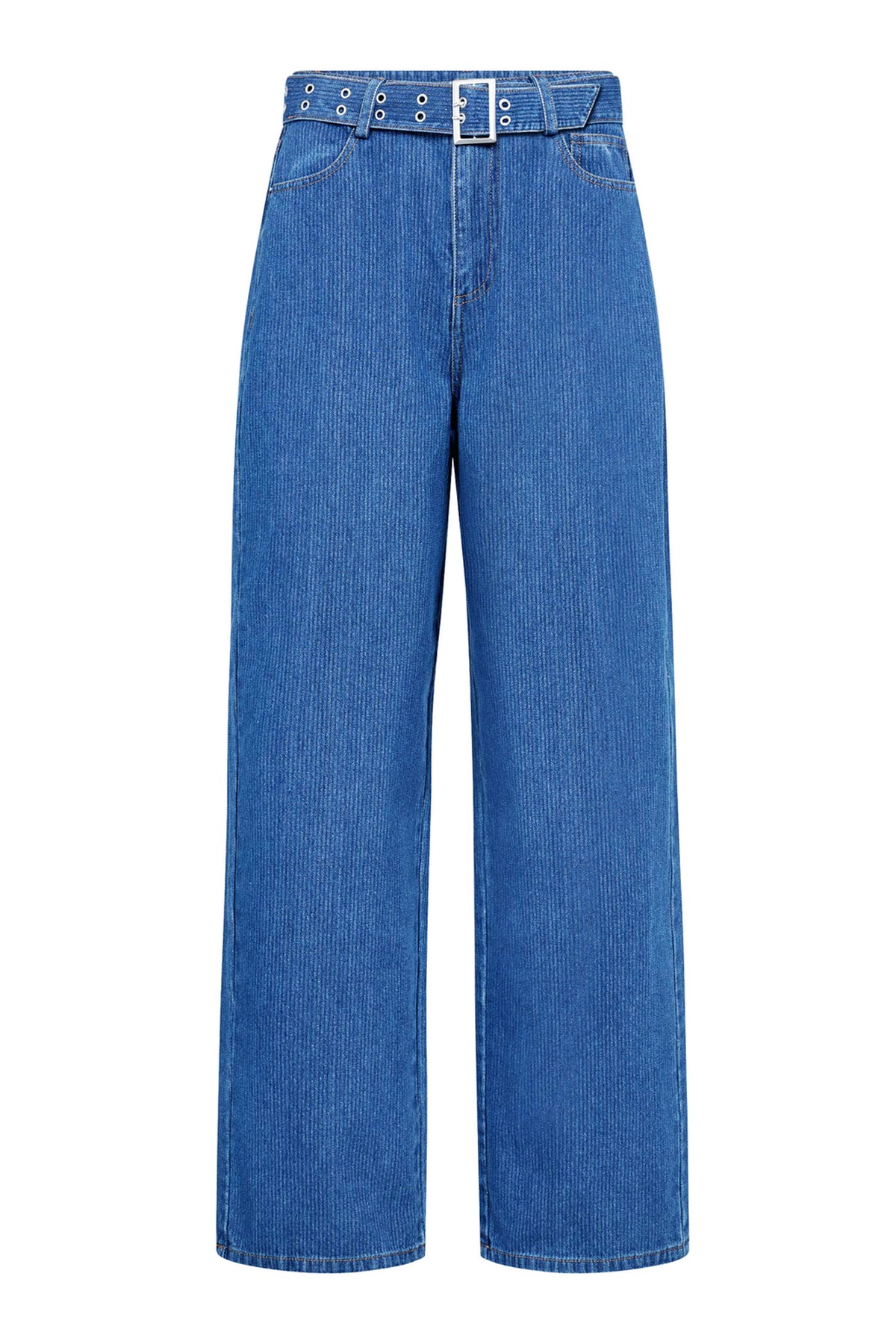 KimmyCC bältesjeans 555-Mörk denim - 41031