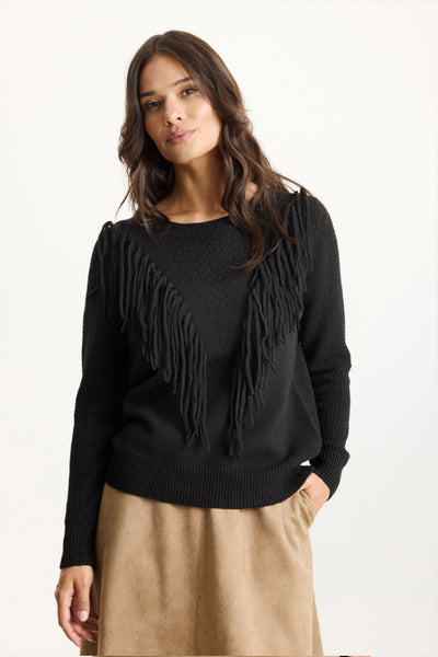 Kirstin stickad blus SVART - 16799 Thumbnail