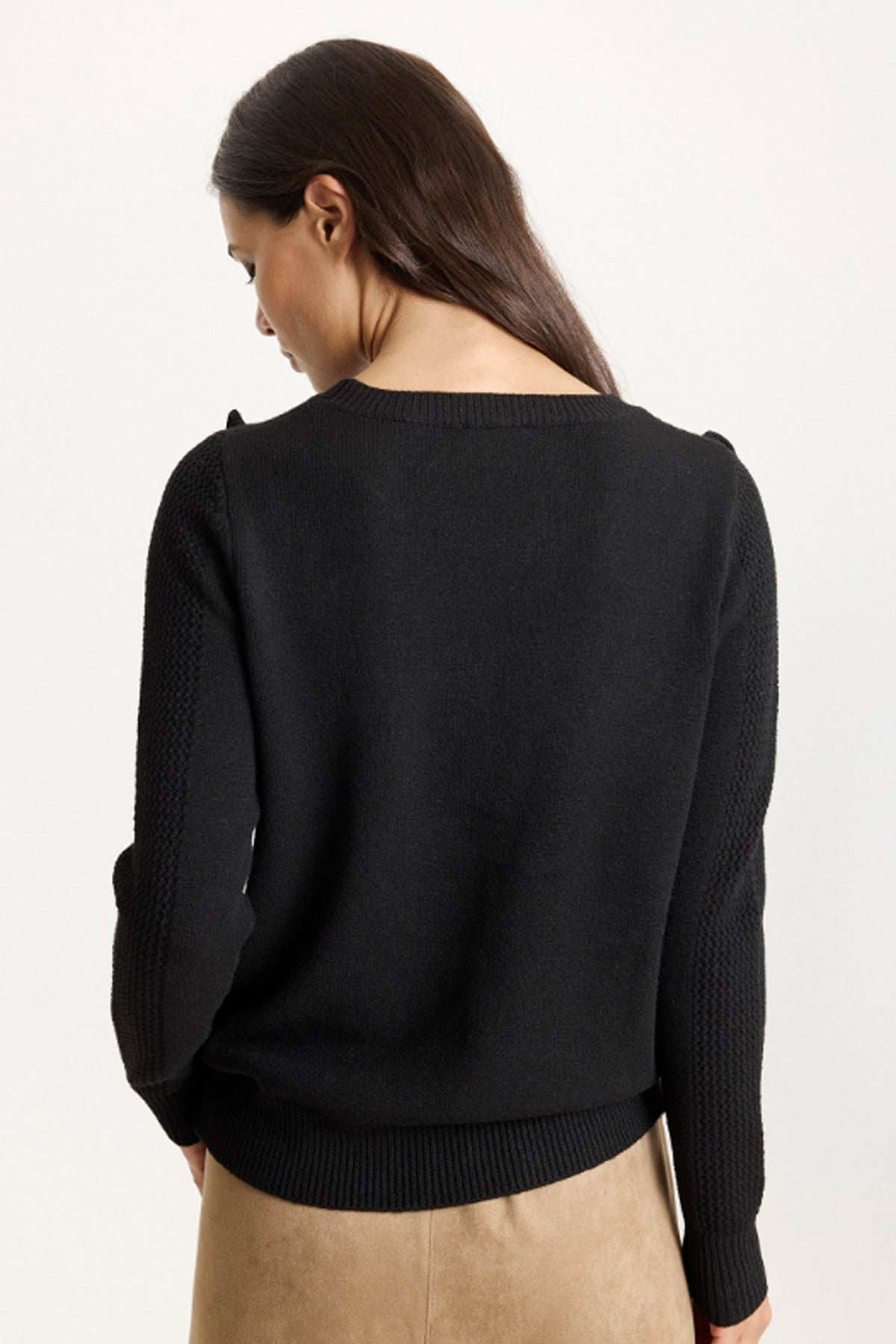 Kirstin stickad blus SVART - 16799
