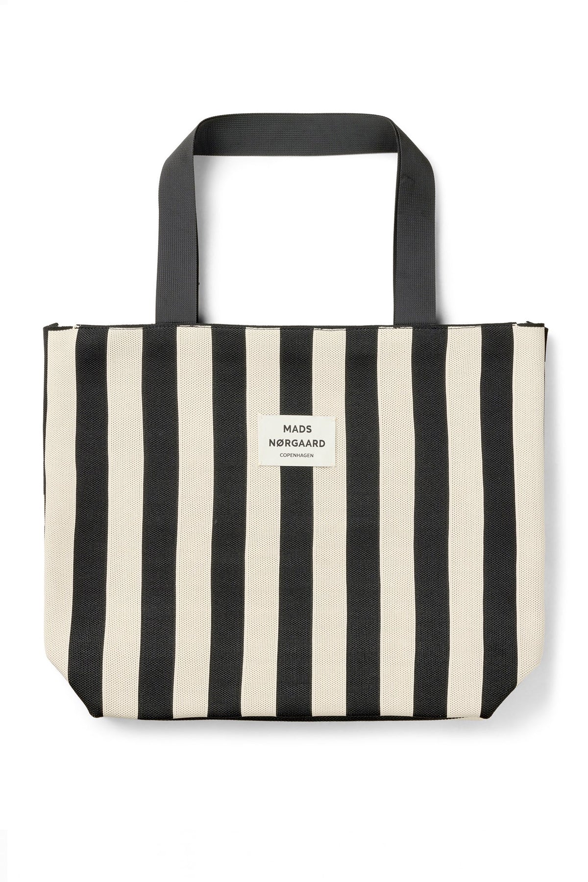 Knit Stripe Tote Bag Black - 205183