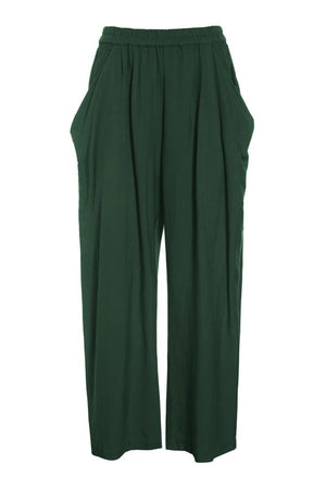 Kumamoto byxor med fickor DEEP GRASS GREEN - 262-2421-5674