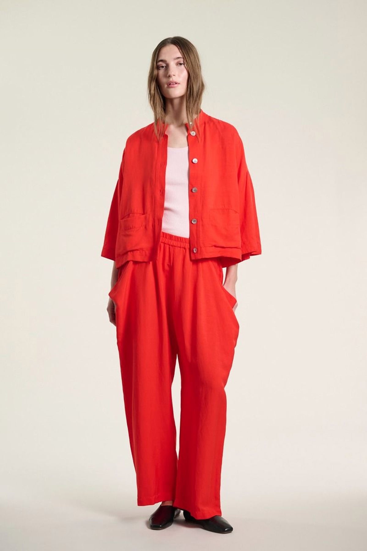 Kumamoto-byxor med fickor Fiery Red - 262-2421-5674