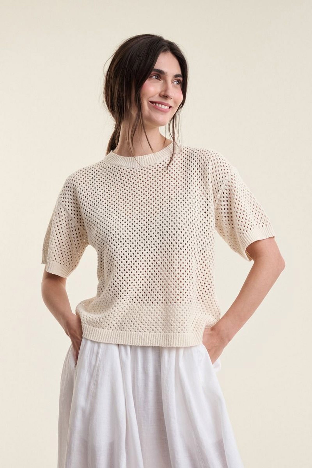 Kumi kortärmad blus CANVAS - 263-1082-5819