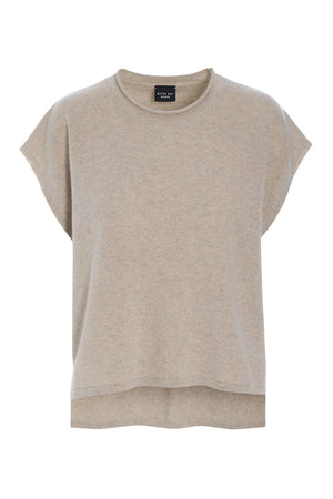 Kumo kashmir Ärmlös blus IVORY MELANGE - 261-1080-5665