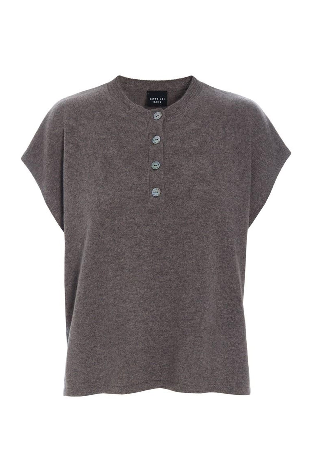 Kumo kashmirblus med knappar SHARK MELANGE - 266-1080-5884