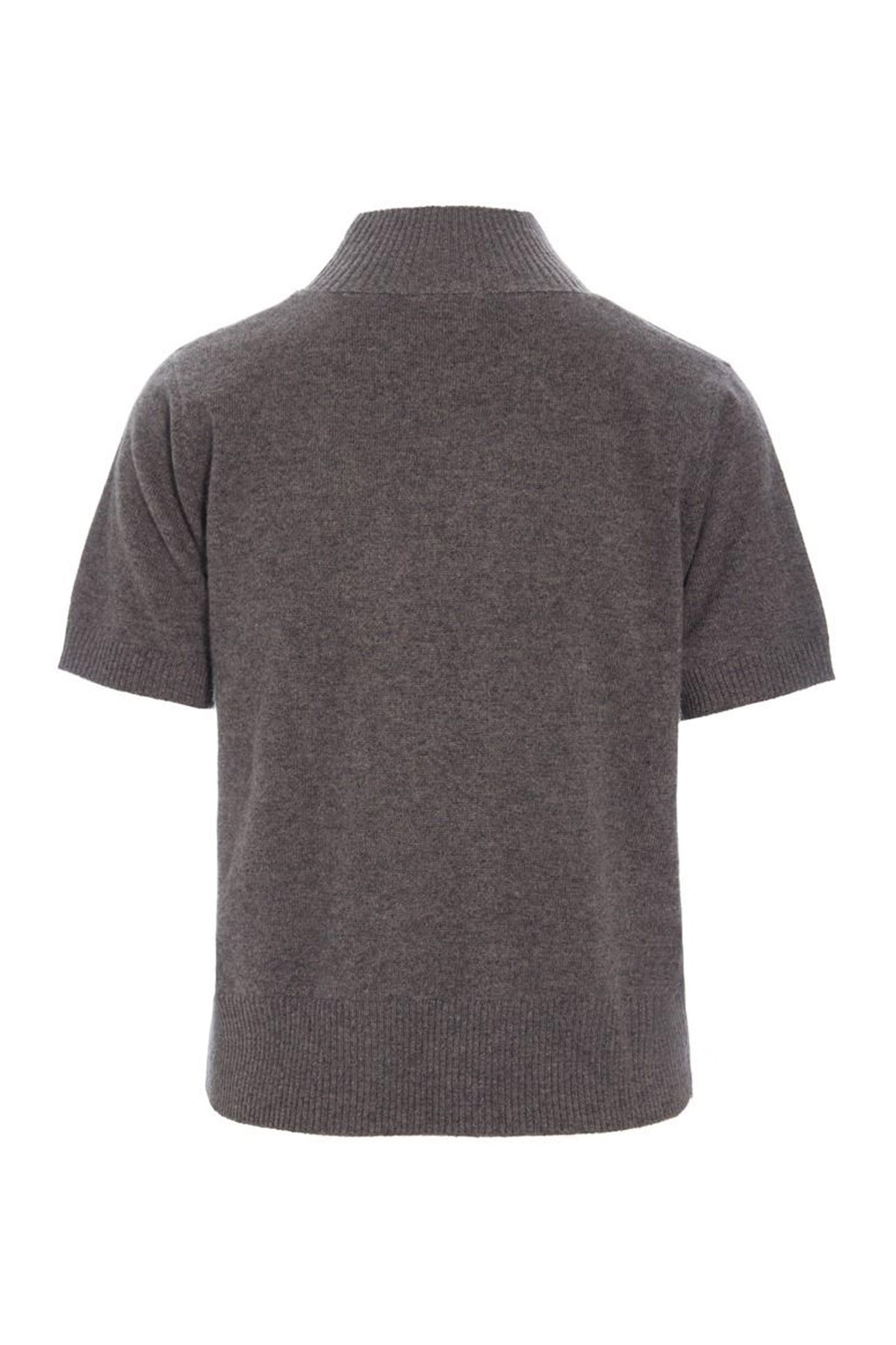 Kumo cashmere kortärmad blus SHARK MELANGE - 266-1080-5886