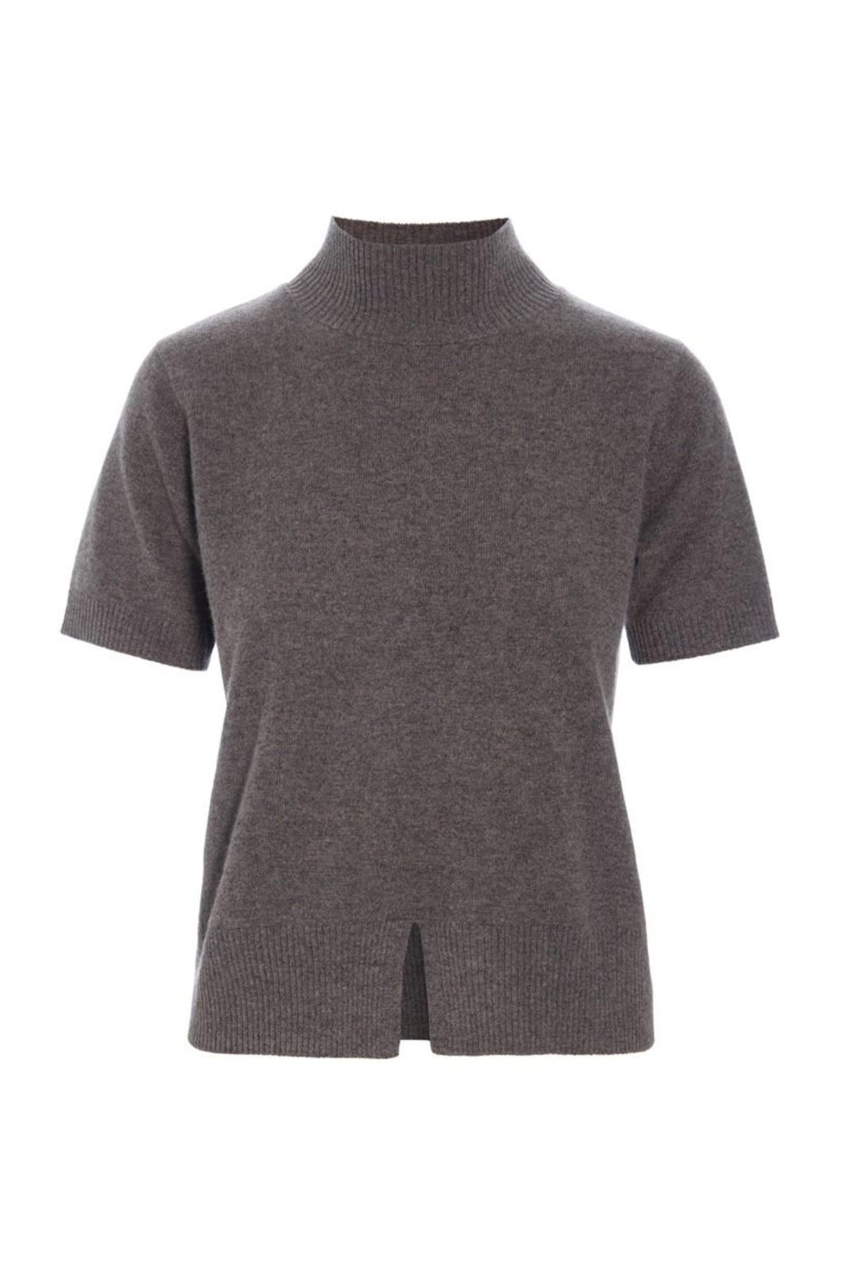Kumo cashmere kortärmad blus SHARK MELANGE - 266-1080-5886