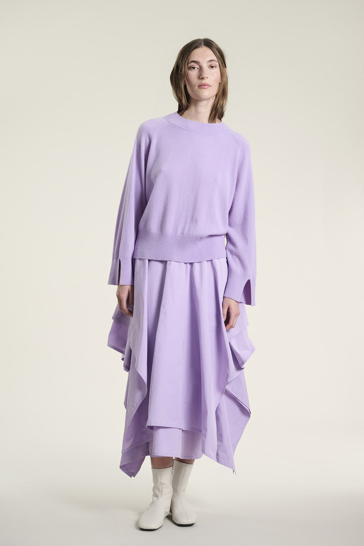 Kumo cashmere raglanblus SOFT LAVENDER - 261-1080-5662