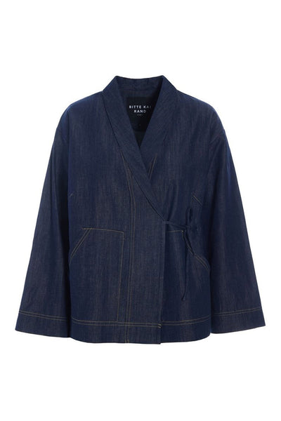 Kurai-jacka med knytband Dark Denim - 262-2468-5699 Thumbnail