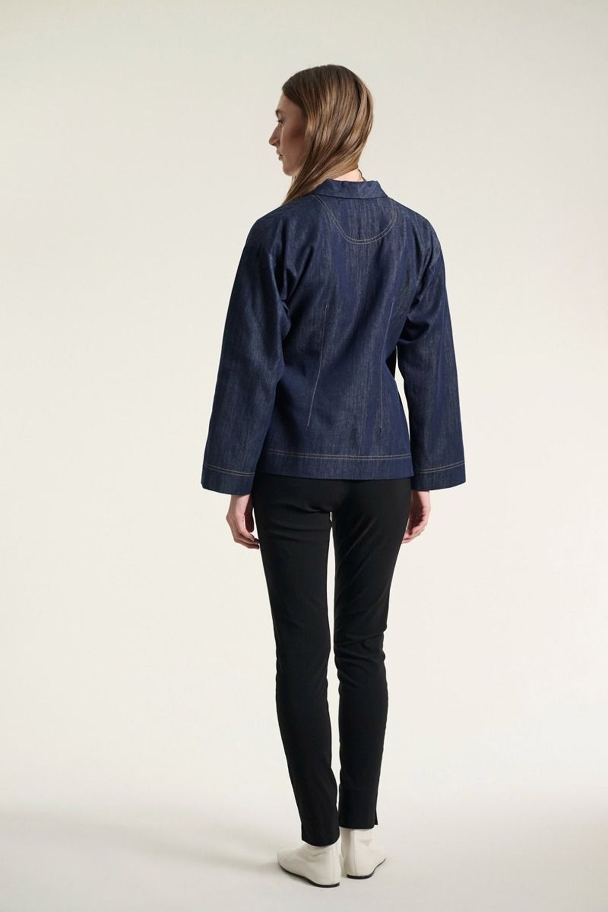 Kurai-jacka med knytband Dark Denim - 262-2468-5699