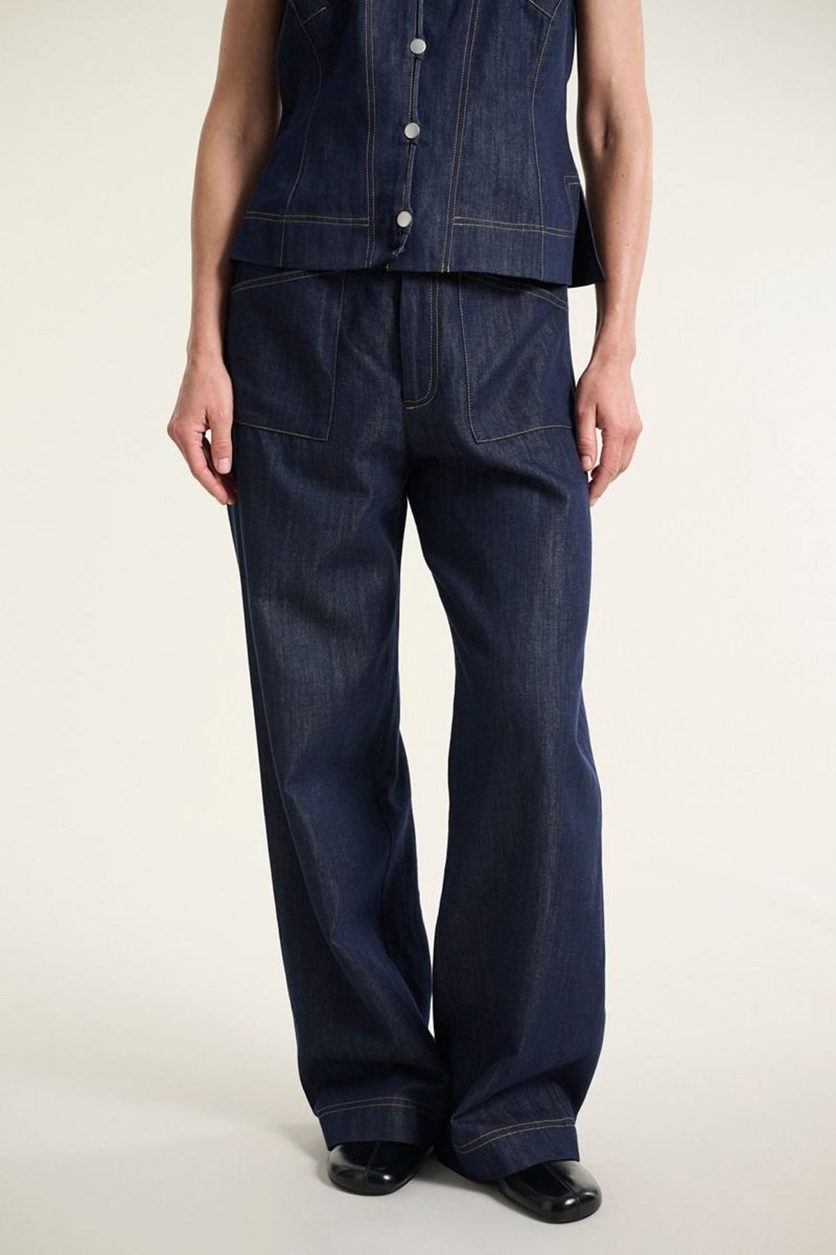 Kurai raka byxor Dark Denim - 262-2468-5701