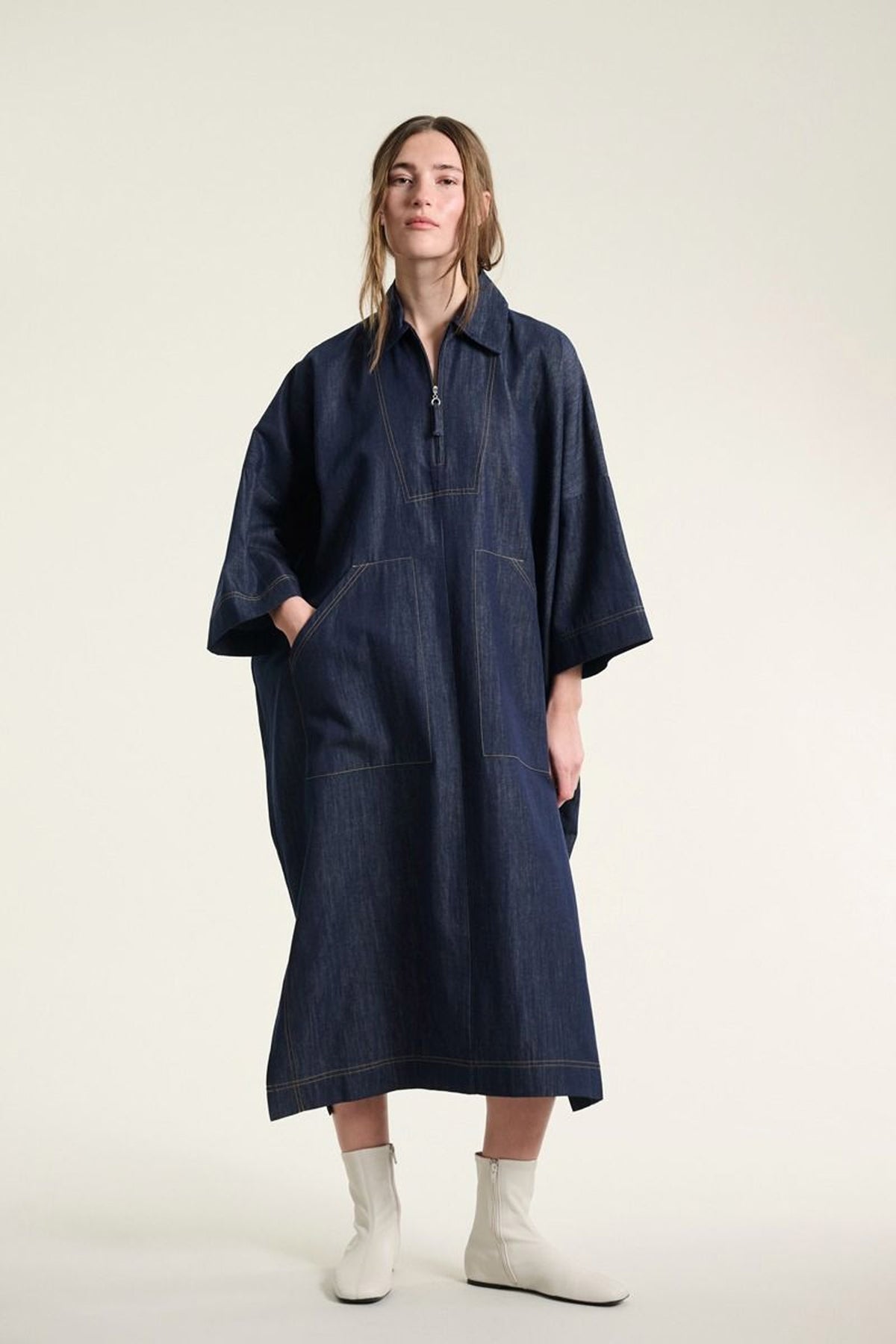 Kurai oversize klänning Dark Denim - 262-2468-5698