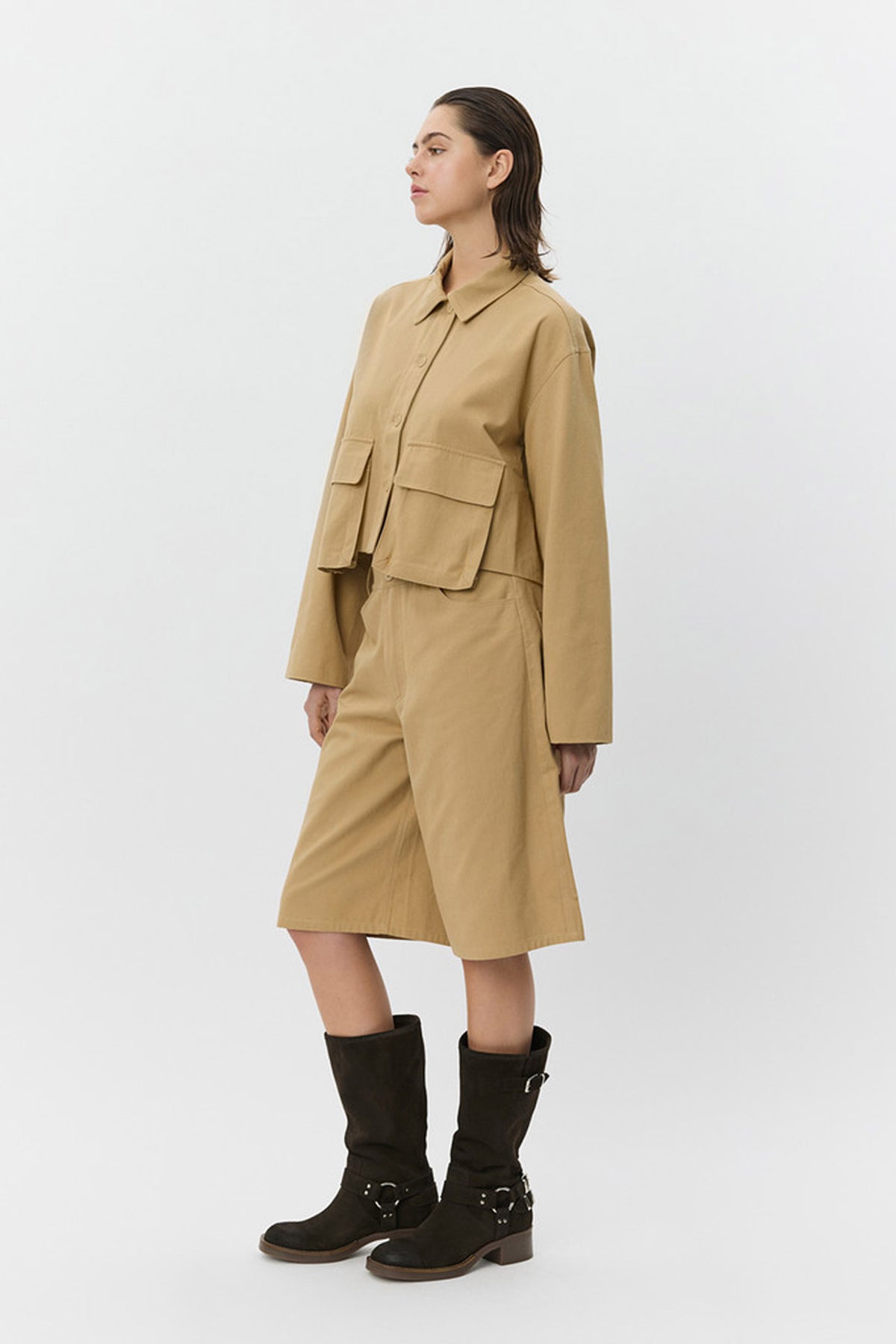 LARKSW KORT SKJORTJACKA 7012 Camel - S261350