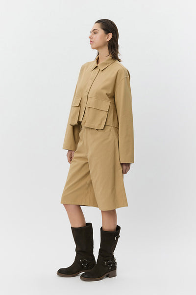 LARKSW KORT SKJORTJACKA 7012 Camel - S261350 Thumbnail