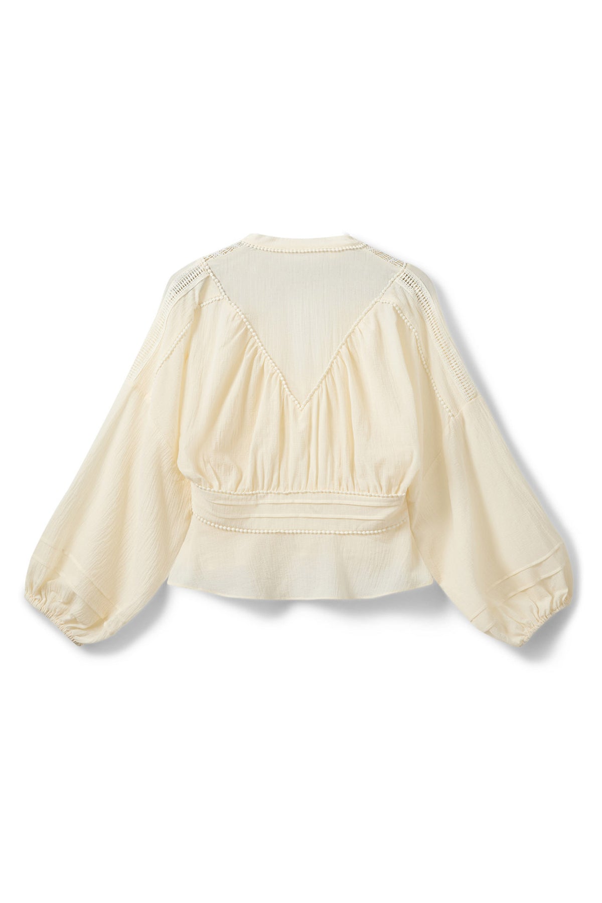 LOUSW LACE DETAIL BLOUSE 0159 Gräddvit - S262225