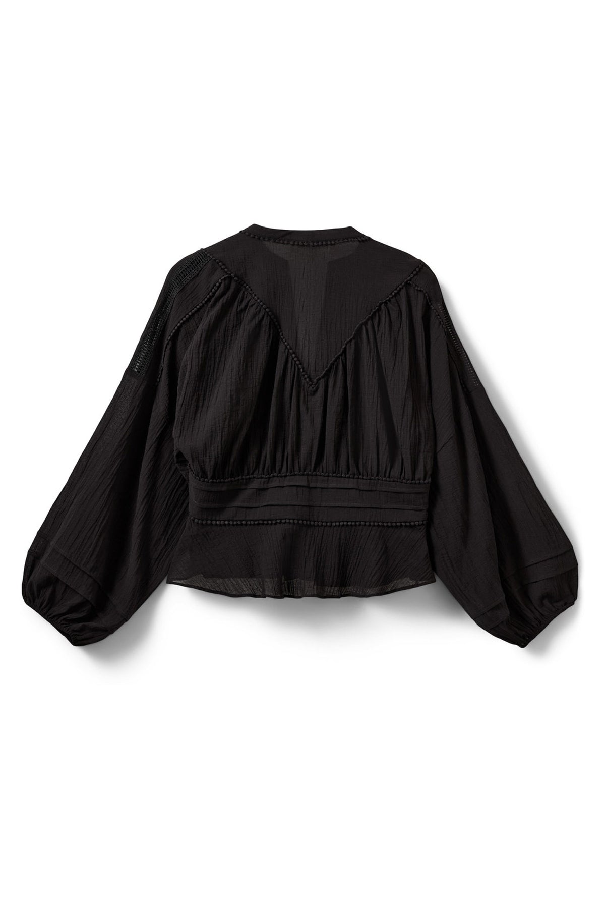 LOUSW LACE DETAIL BLOUSE 1000 Svart - S262225