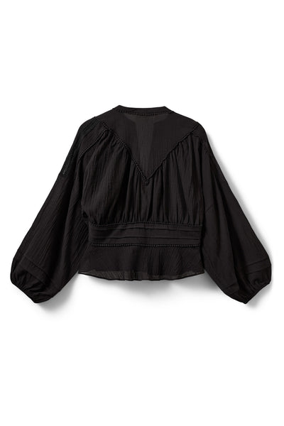 LOUSW LACE DETAIL BLOUSE 1000 Svart - S262225 Thumbnail