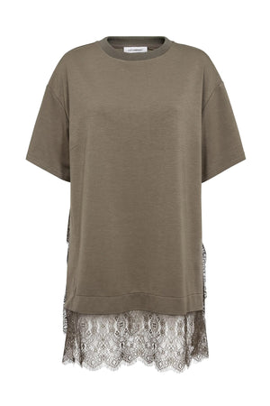 LarsonCC Mix Lace Tee 60009-Oliv - 500414