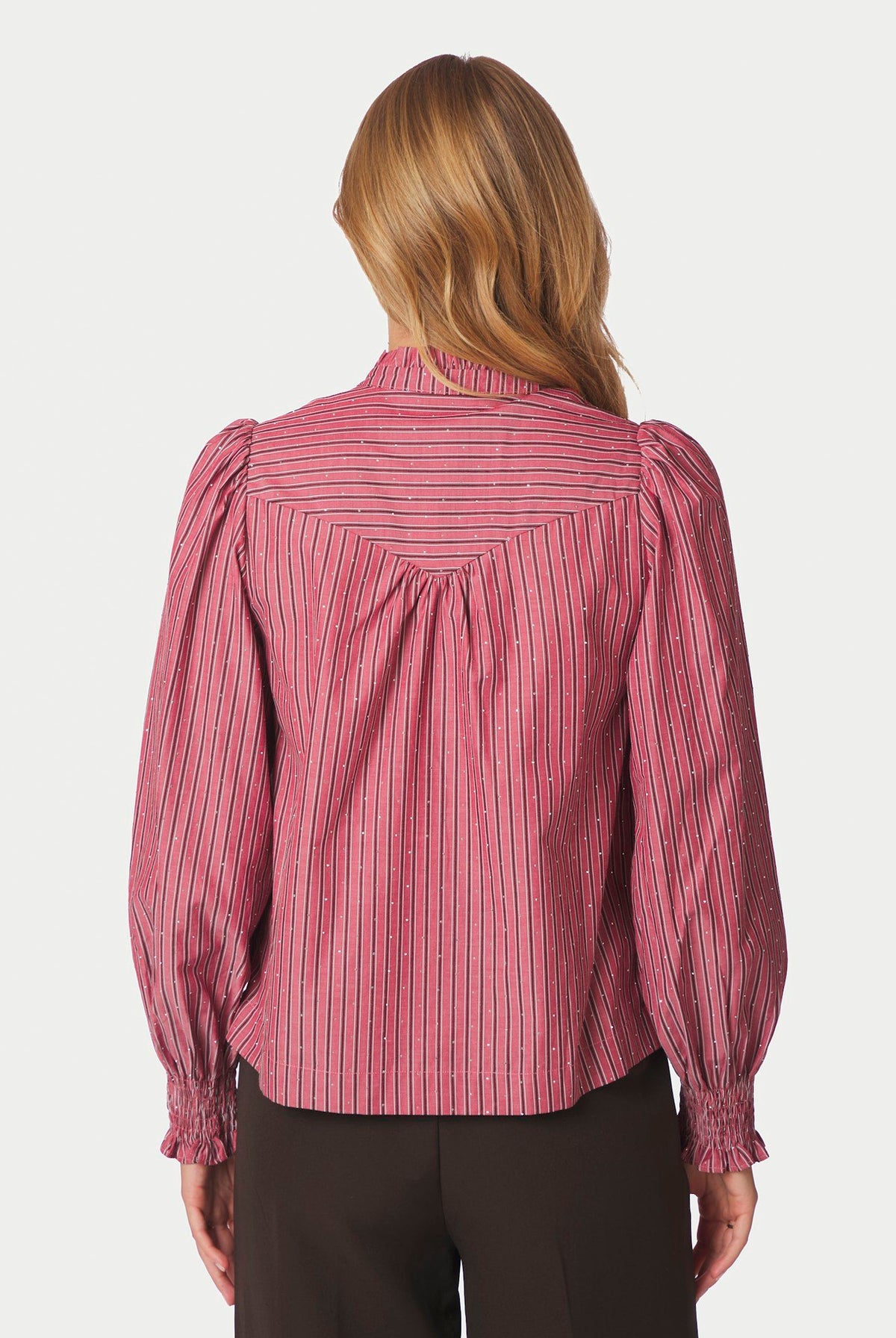 Astrida Soft Stripe Stone Blus DARK ROSE - 170370