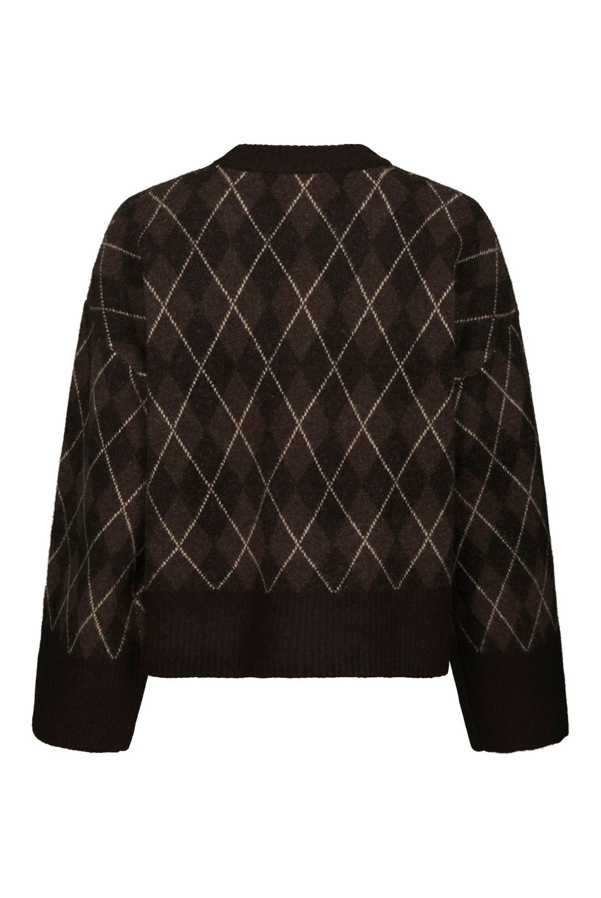 Kick Check Knit Blouse Mörkbrun - 165204