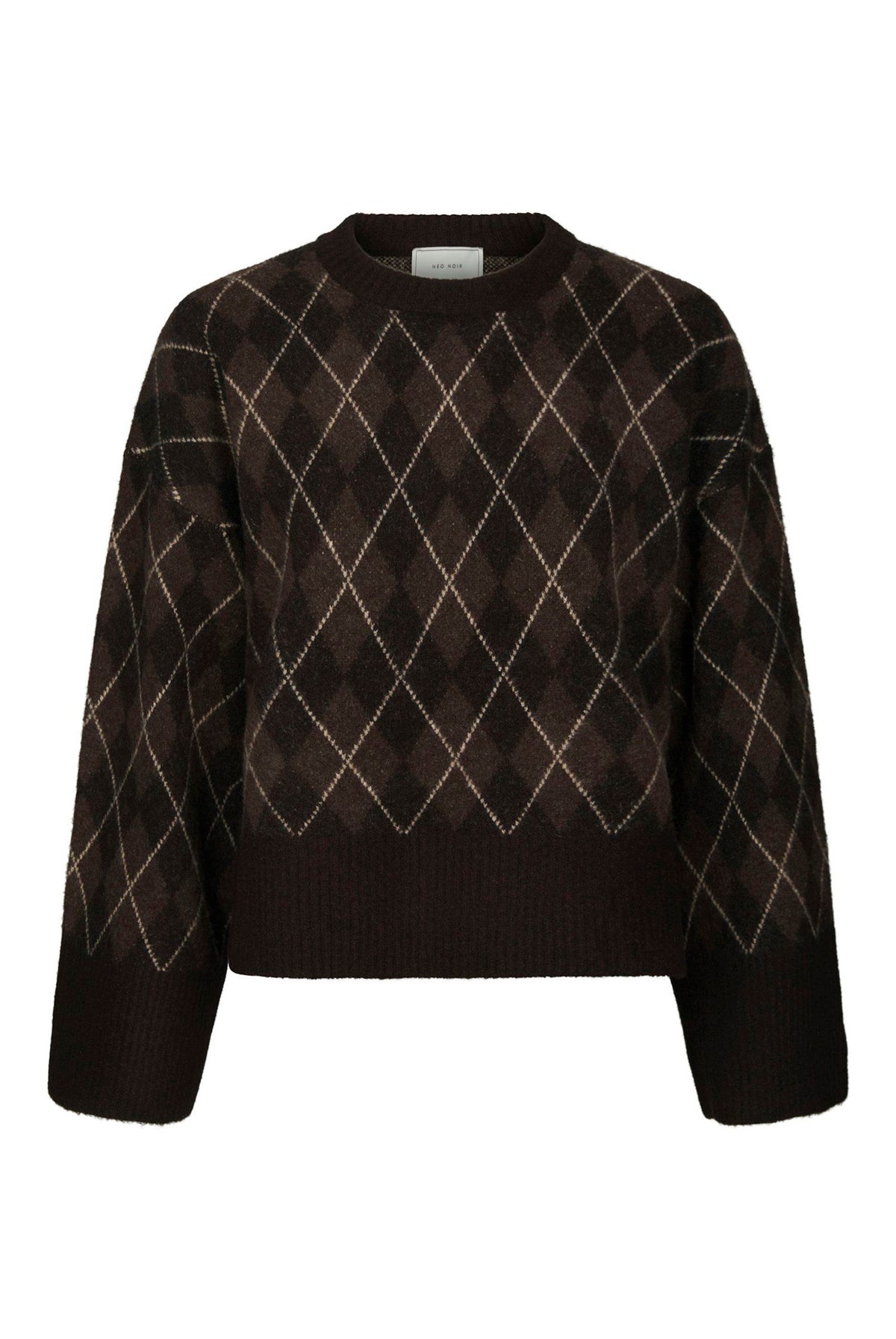 Kick Check Knit Blouse Mörkbrun - 165204