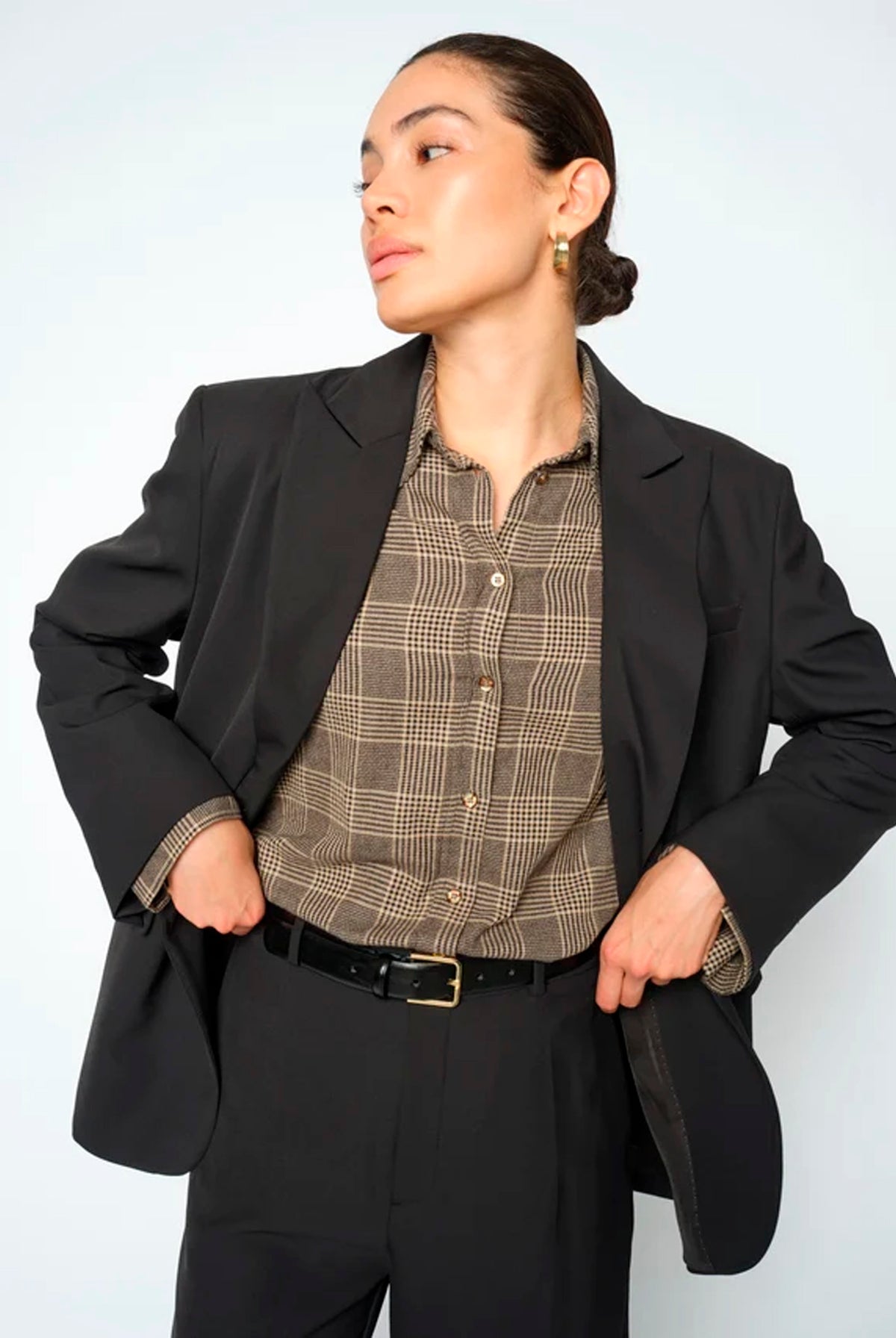 MMAyen Princ Check Shirt Black - 182440