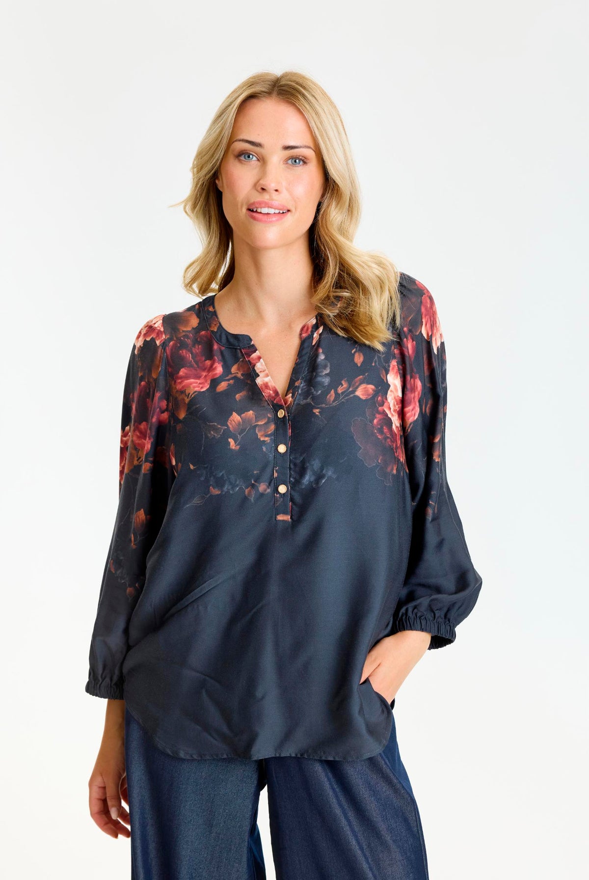 Freecia blouse DARK BLUE - 17302