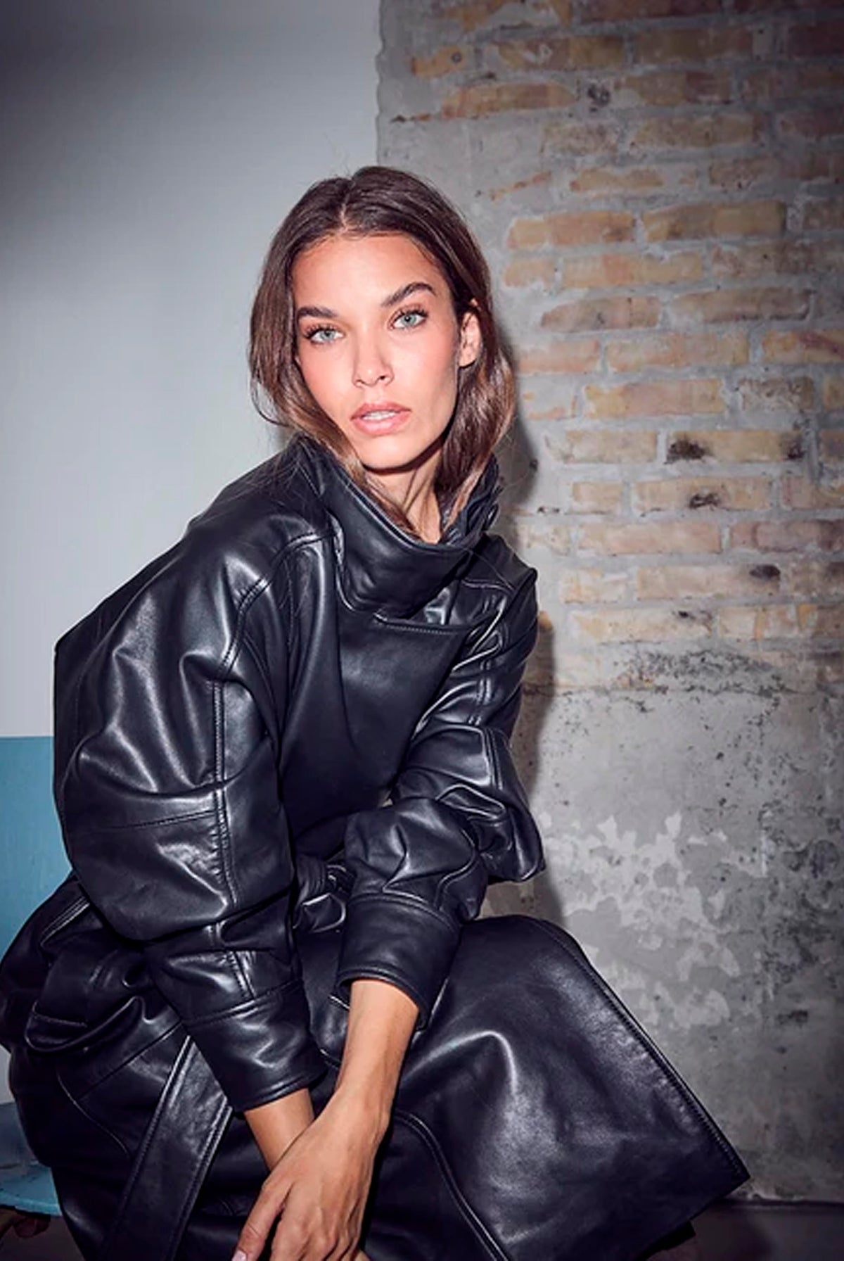 Sue Läder Trenchcoat Svart - HL10856