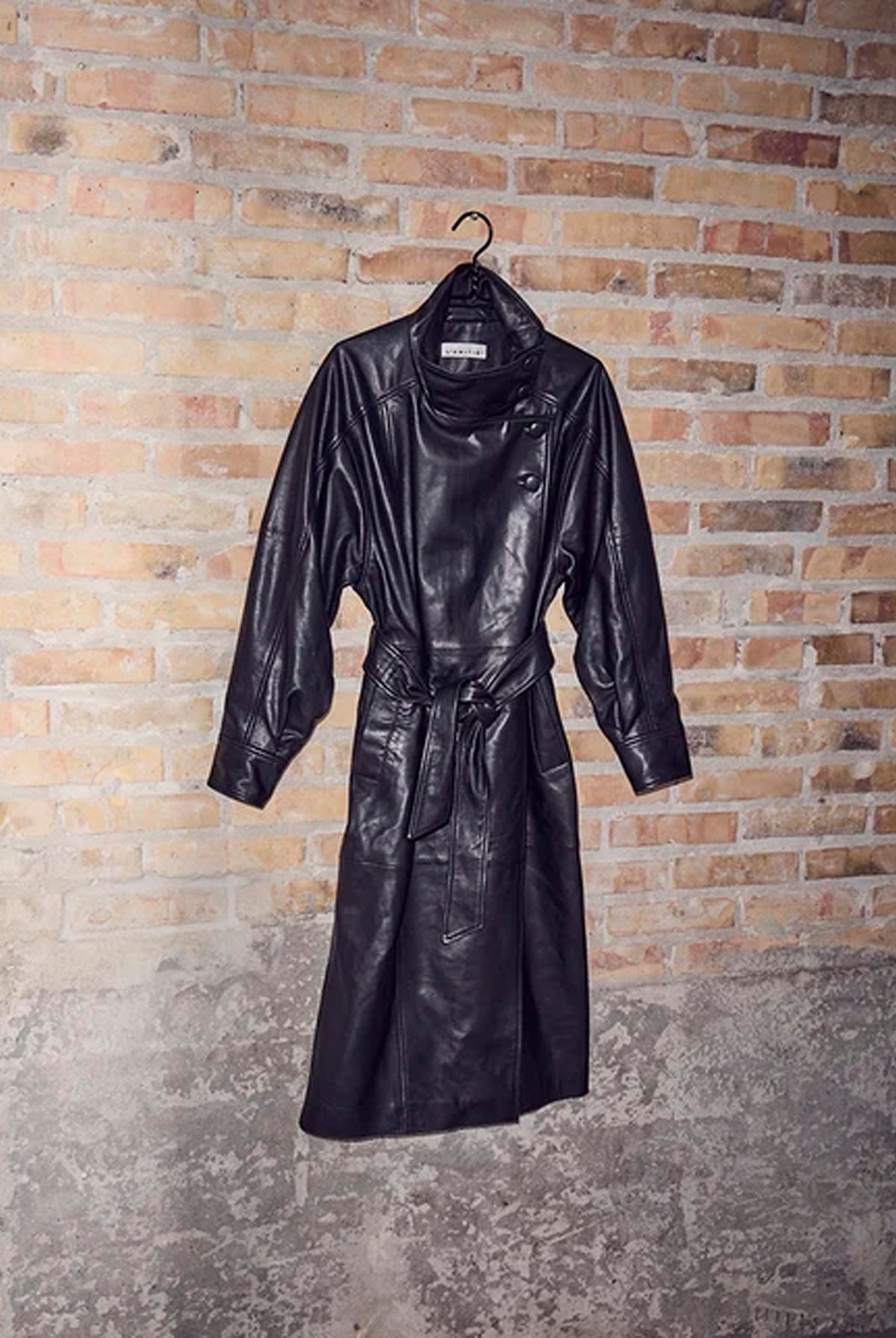 Sue Läder Trenchcoat Svart - HL10856