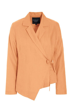 Lazy linen asymmetrisk jacka MELON - 261-2141-5560