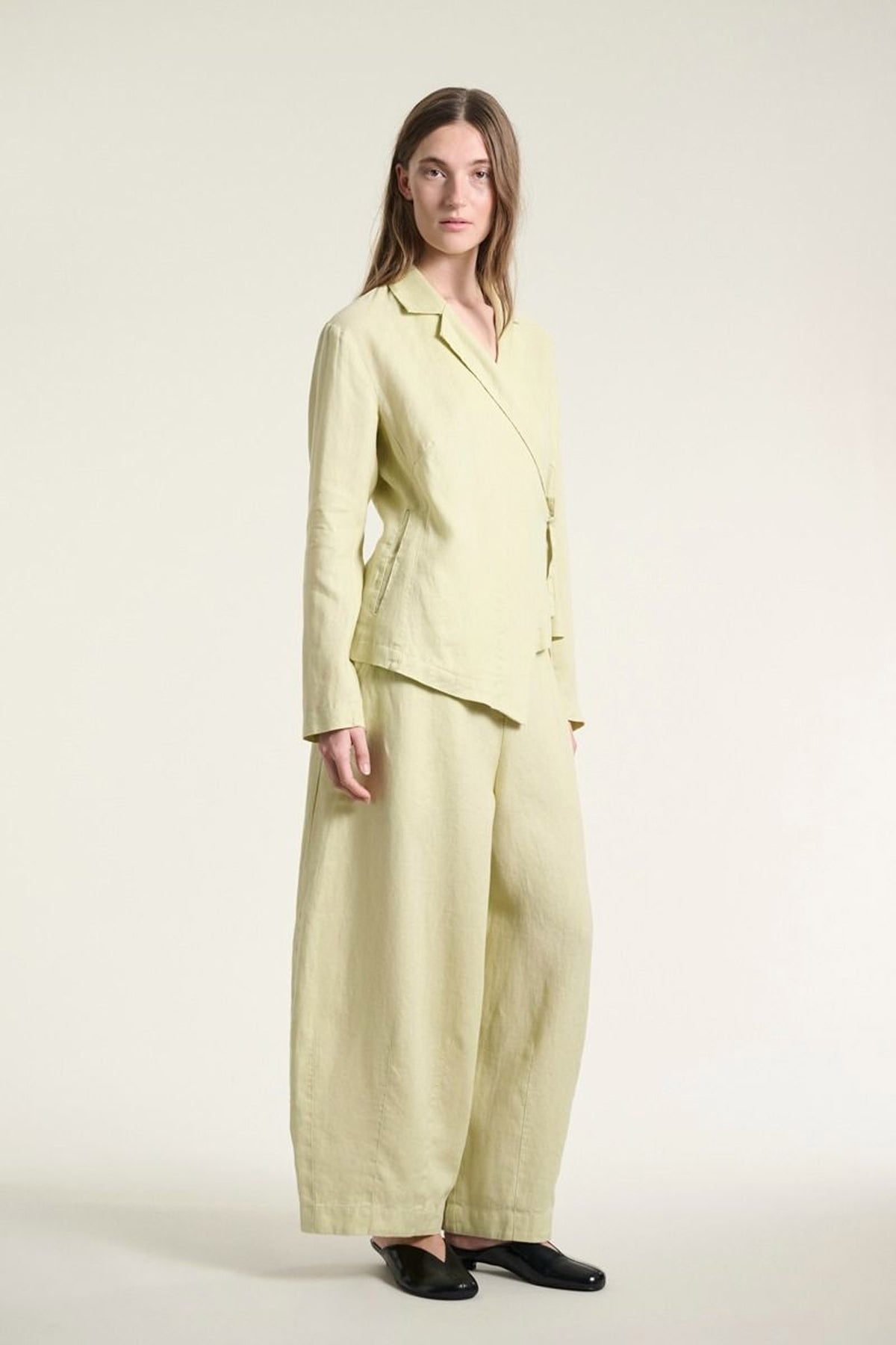 Lazy linen asymmetrisk jacka PERNOD - 261-2141-5560