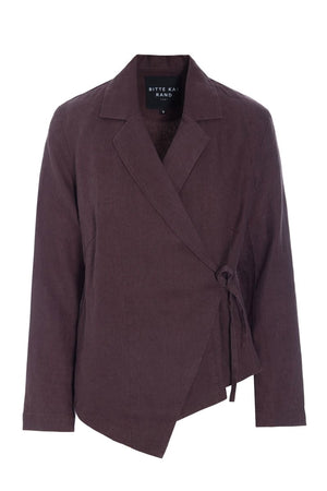 Lazy linen asymmetrisk jacka RAISIN - 261-2141-5560