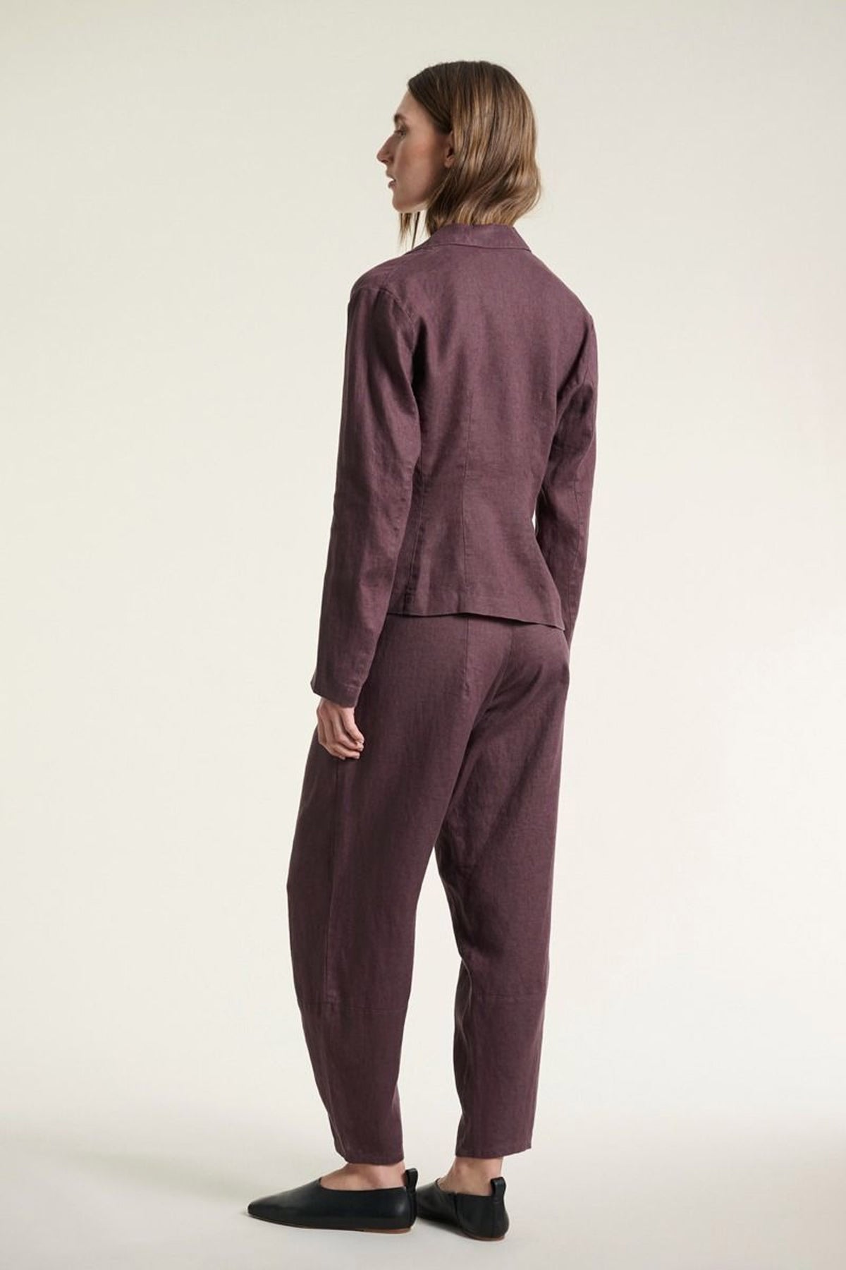 Lazy linen-byxor RAISIN - 261-2141-4053