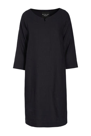 Lazy linen klänning Black - 261-2141-5221