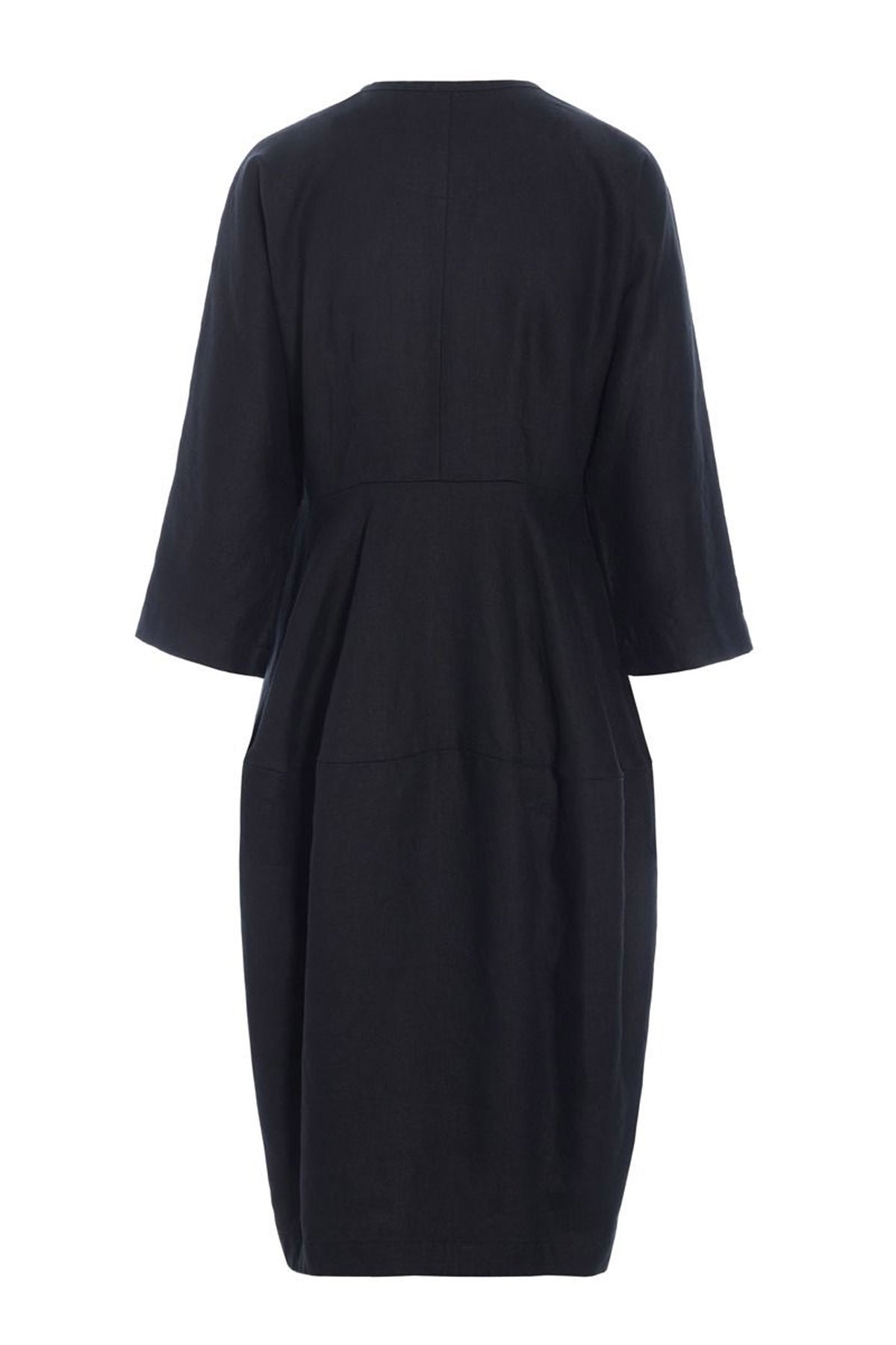 Lazy linneklänning med dragkedja Black - 261-2141-5557
