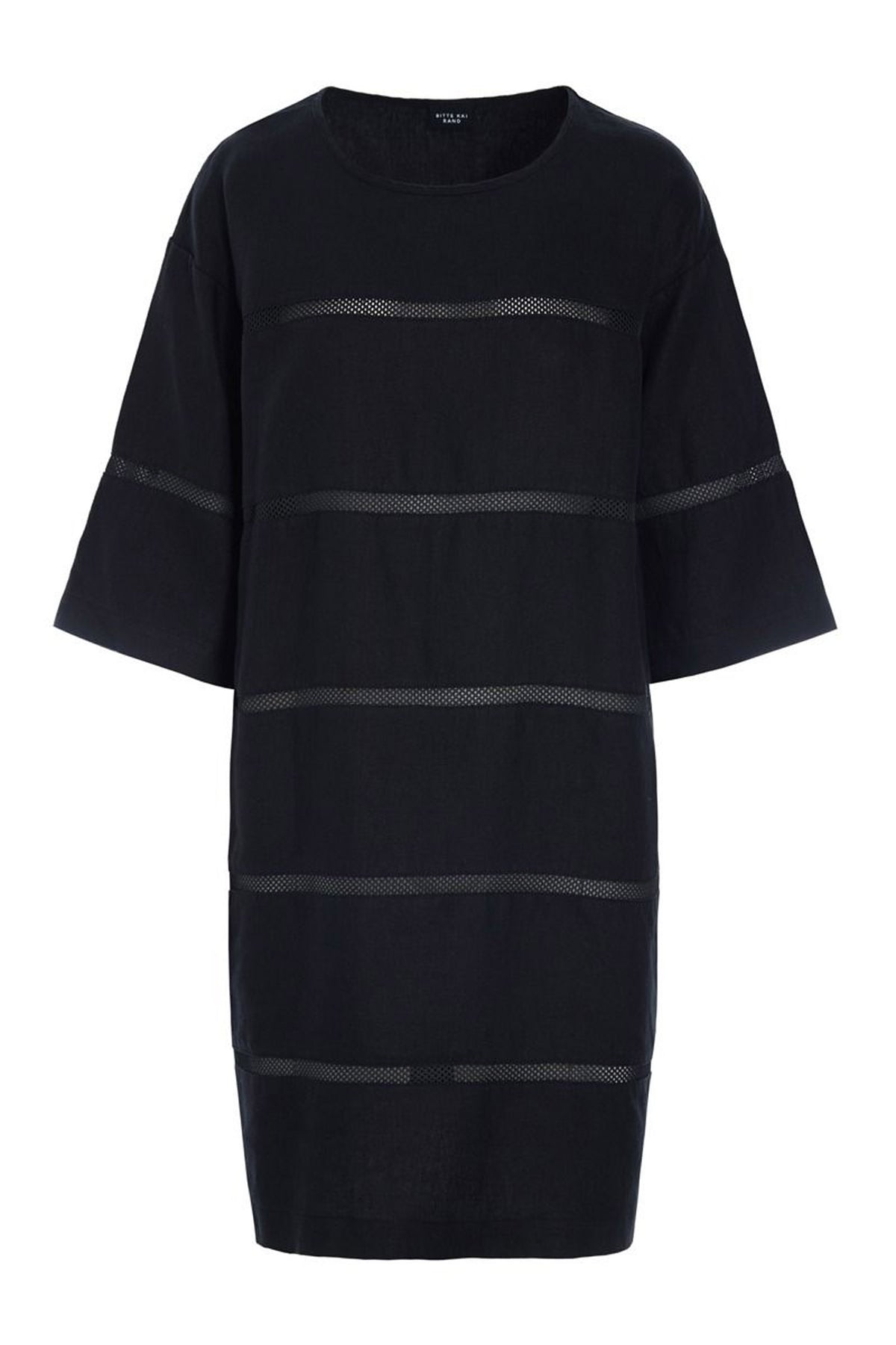 Lazy linneklänning med paneler Black - 261-2141-5559