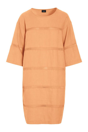 Lazy linen-klänning med paneler MELON - 261-2141-5559