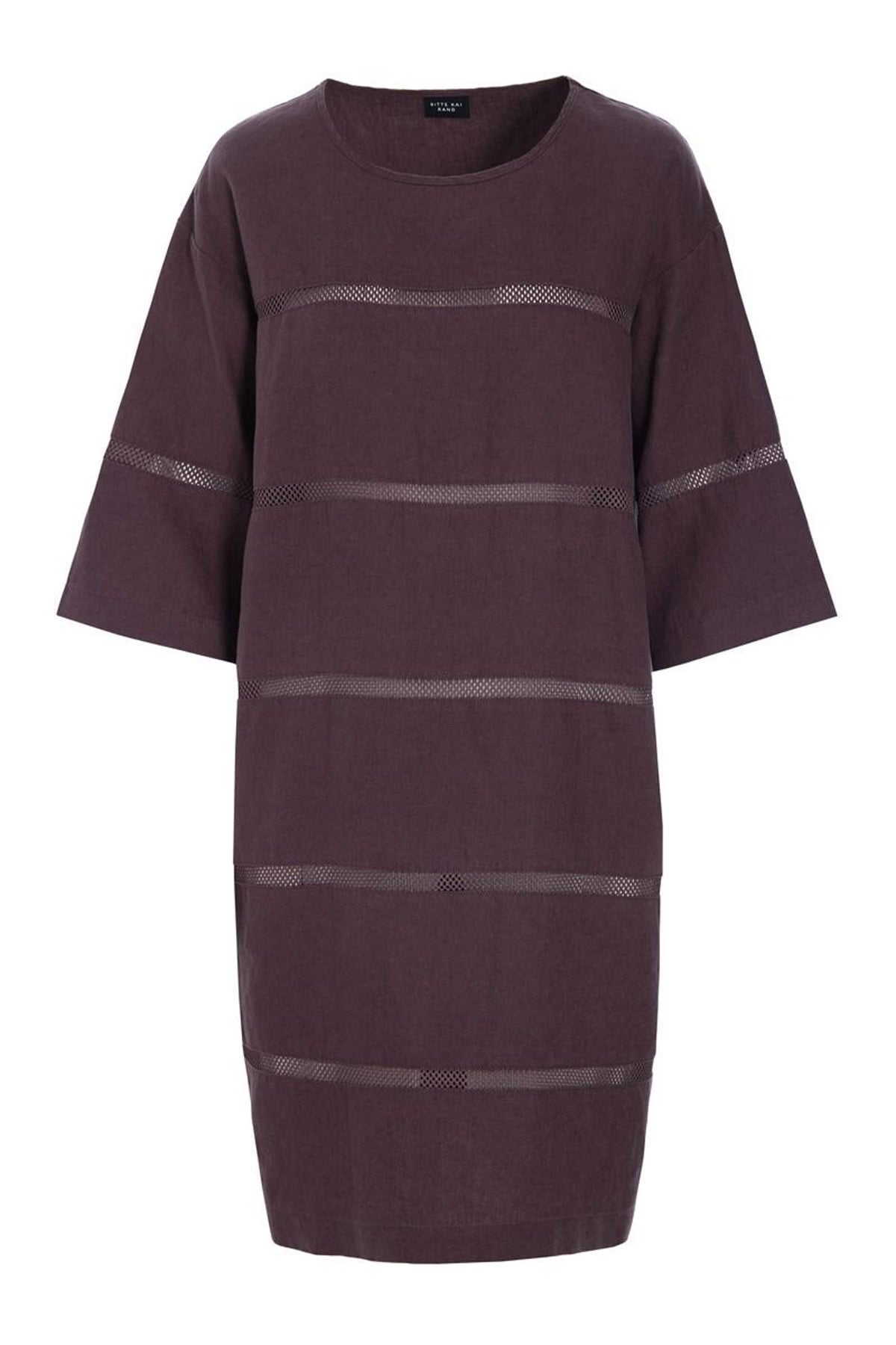 Lazy linneklänning med paneler RAISIN - 261-2141-5559