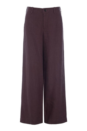 Lazy linen raka byxor RAISIN - 261-2141-5564