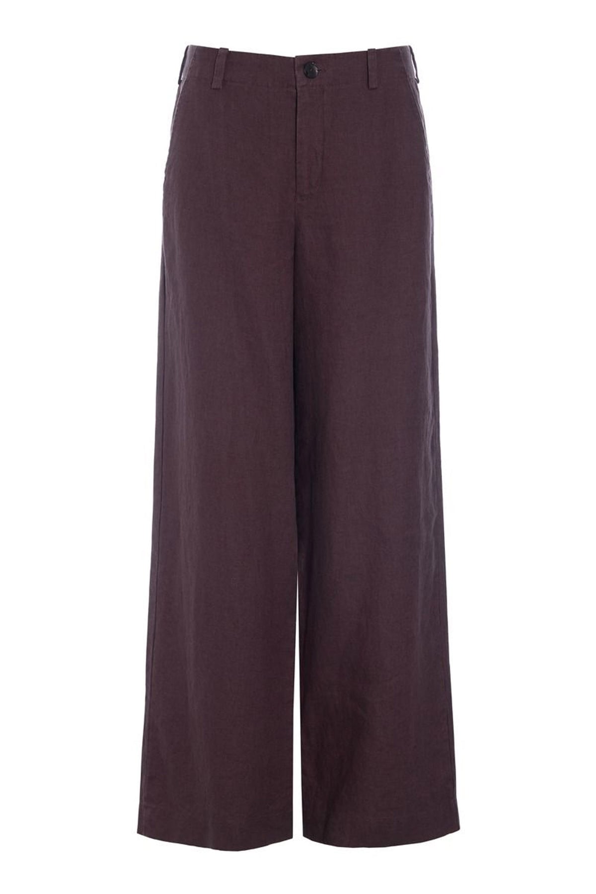 Lazy linen raka byxor RAISIN - 261-2141-5564
