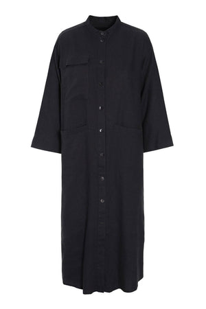 Lazy linen skjortklänning Black - 261-2141-5558