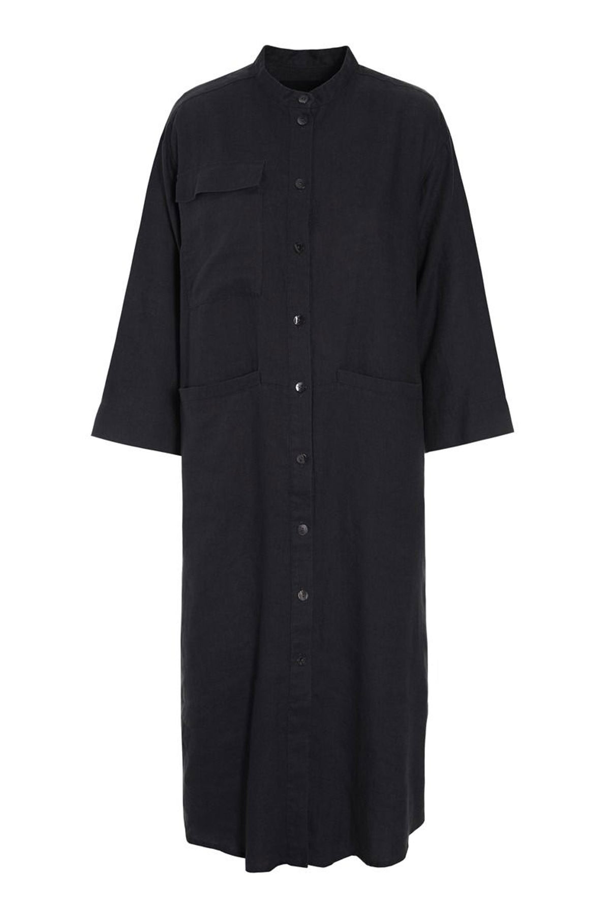 Lazy linen skjortklänning Black - 261-2141-5558