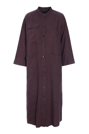 Lazy linen skjortklänning RAISIN - 261-2141-5558