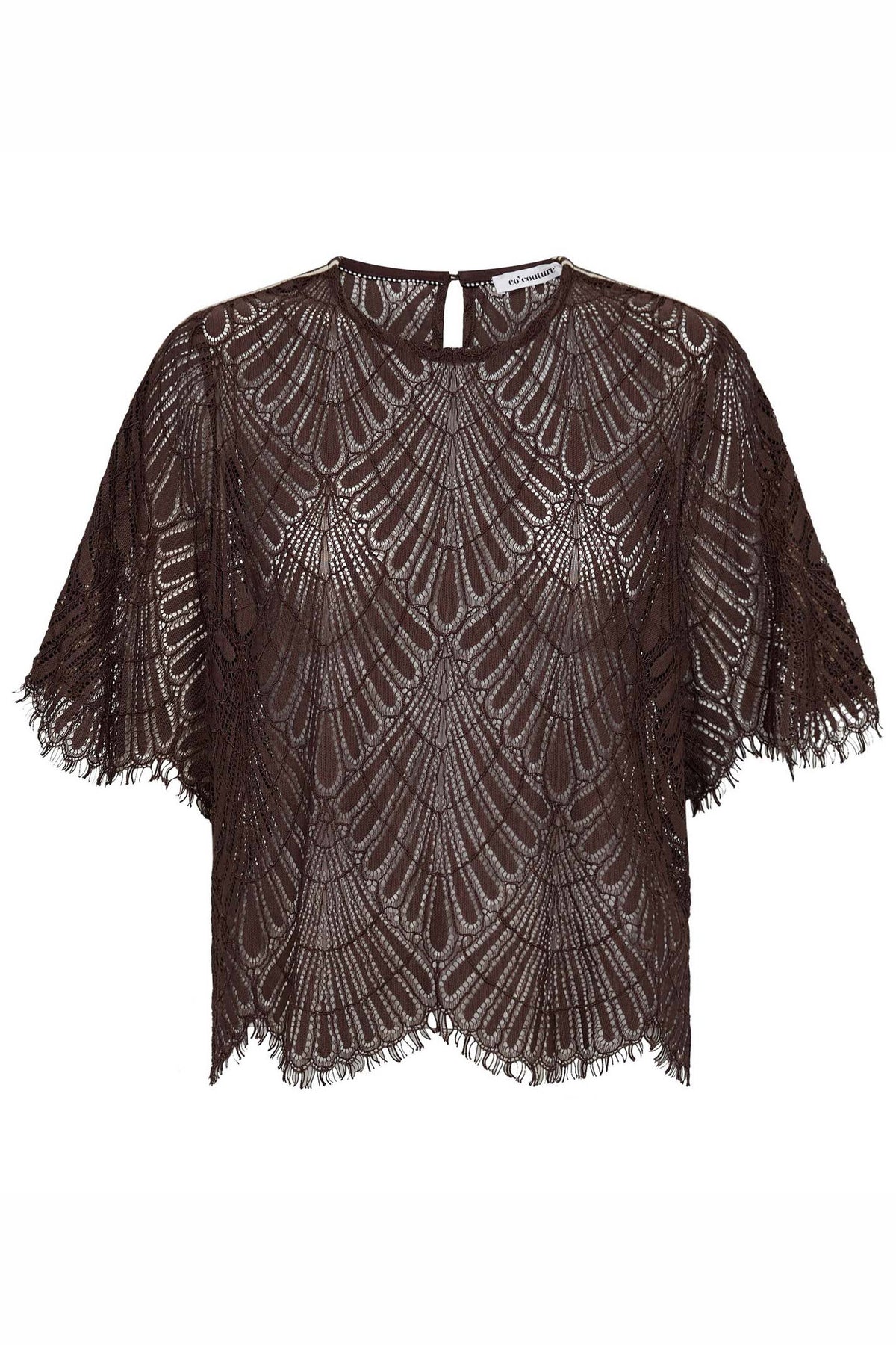 LetiCC Lace Blouse 145-Dark Brown - 45049