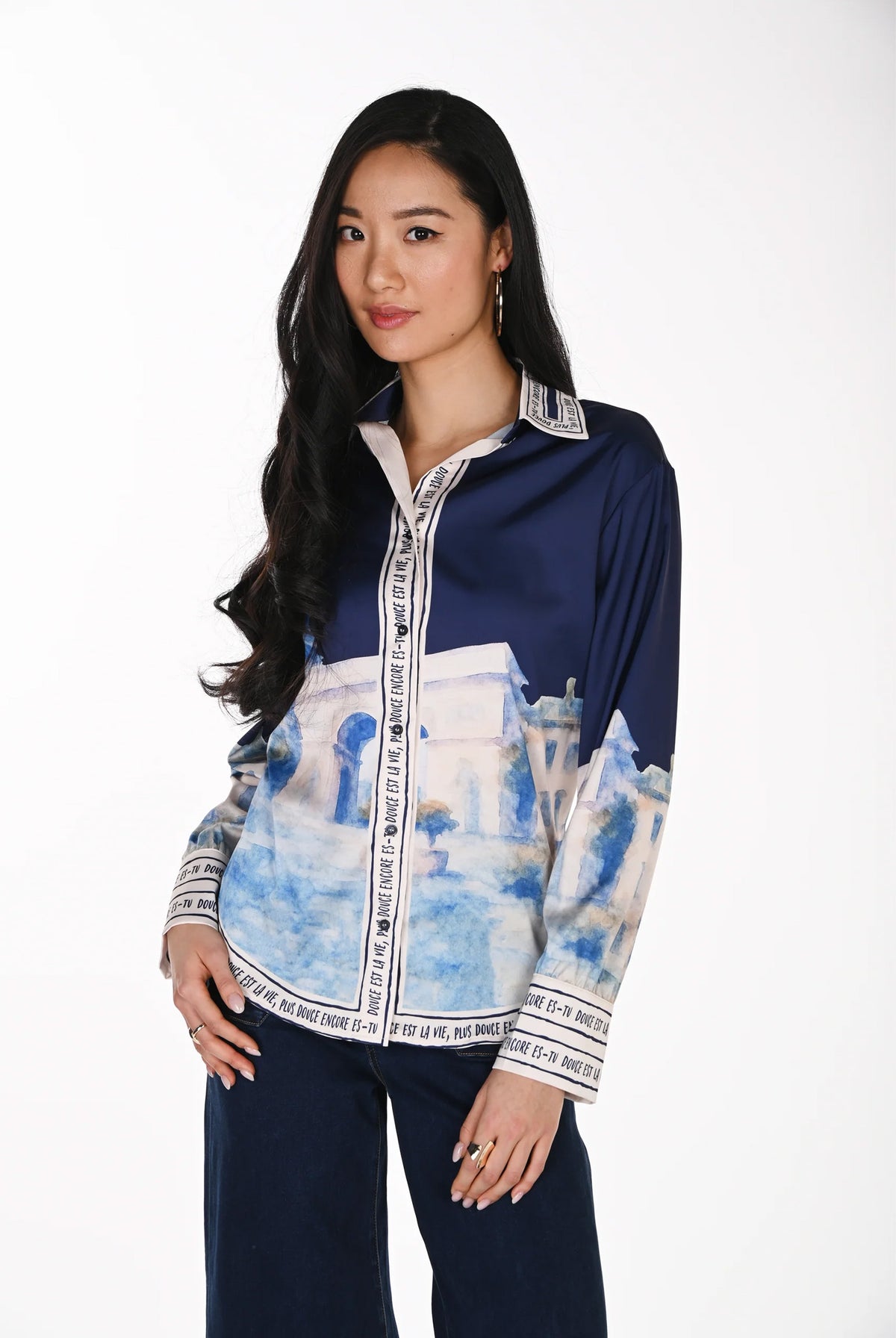 264814 SKJORTER Navy - 264814
