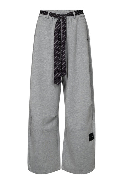 Maxi Split Tie Pant Grey Melangé - HL10923 Thumbnail