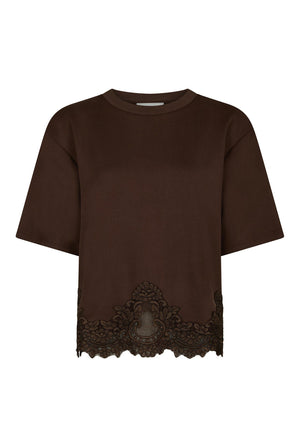 Iria Lace Tee Brown - 170063