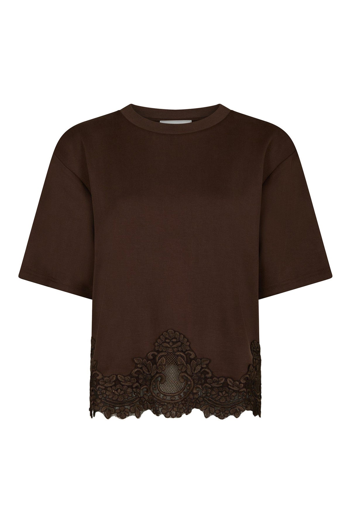 Iria Lace Tee Brown - 170063